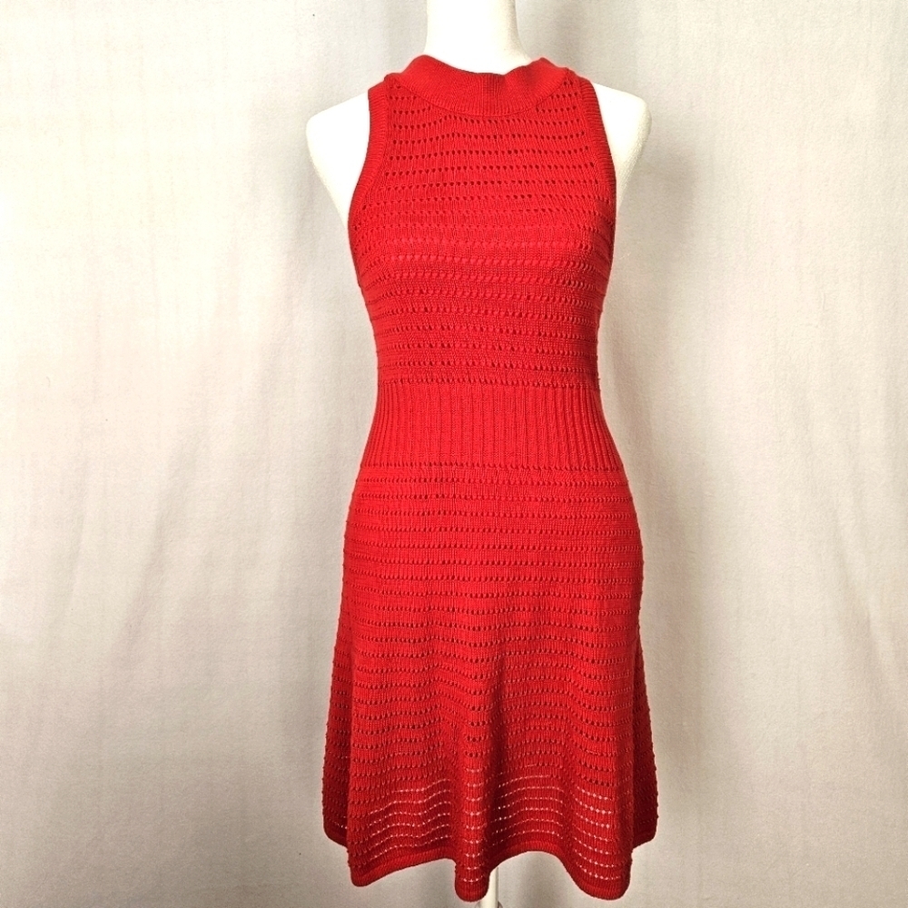 & Other Stories Women's Red Pointelle  Knit Dress Size XS